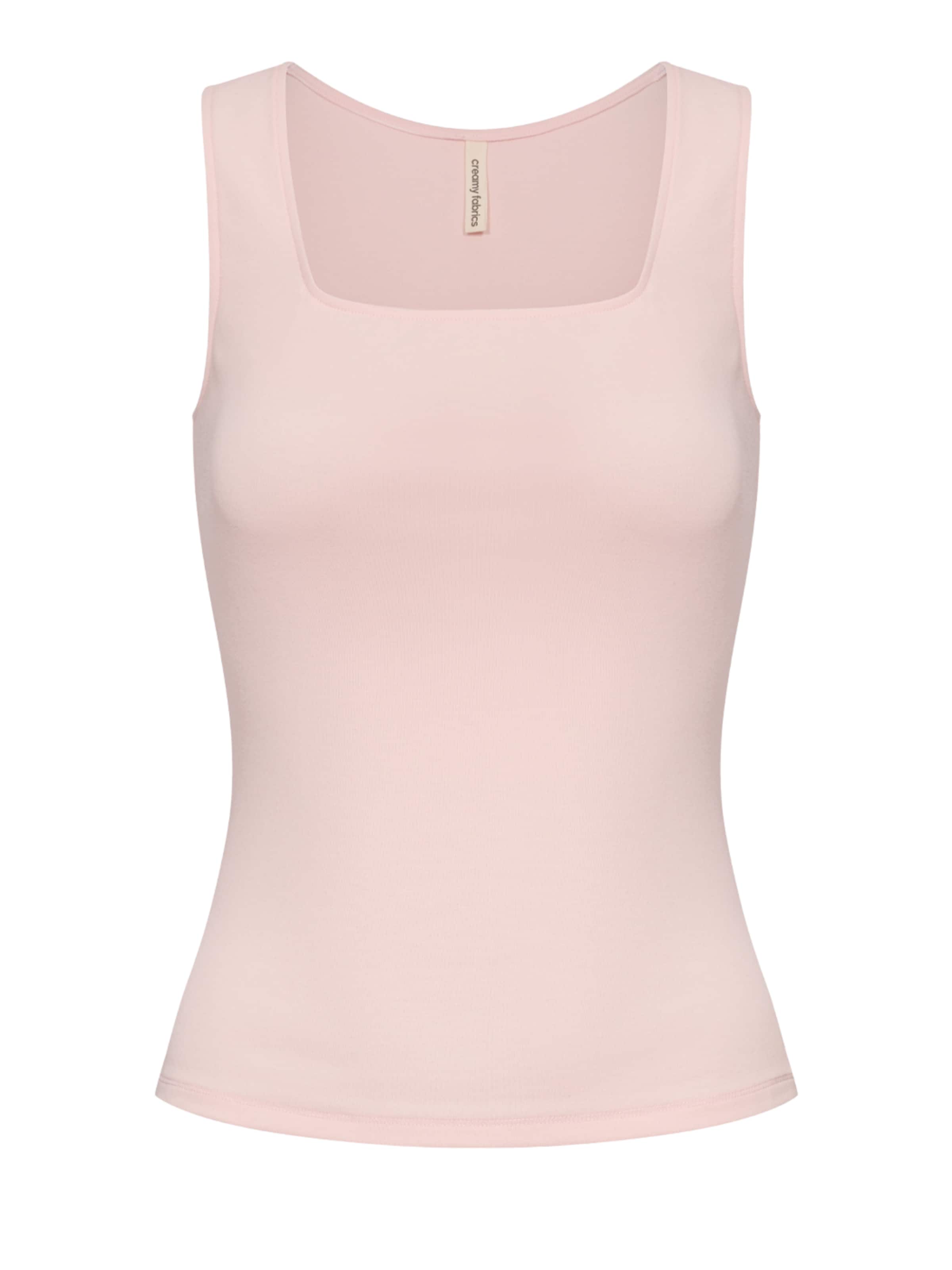 cfab (formerly creamy fabrics) Top 'Cotton Tanktop mit eckigem Ausschnitt' in Pink: front