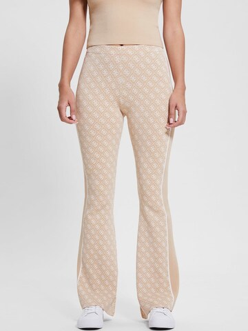 GUESS Flared Pants in Beige: front