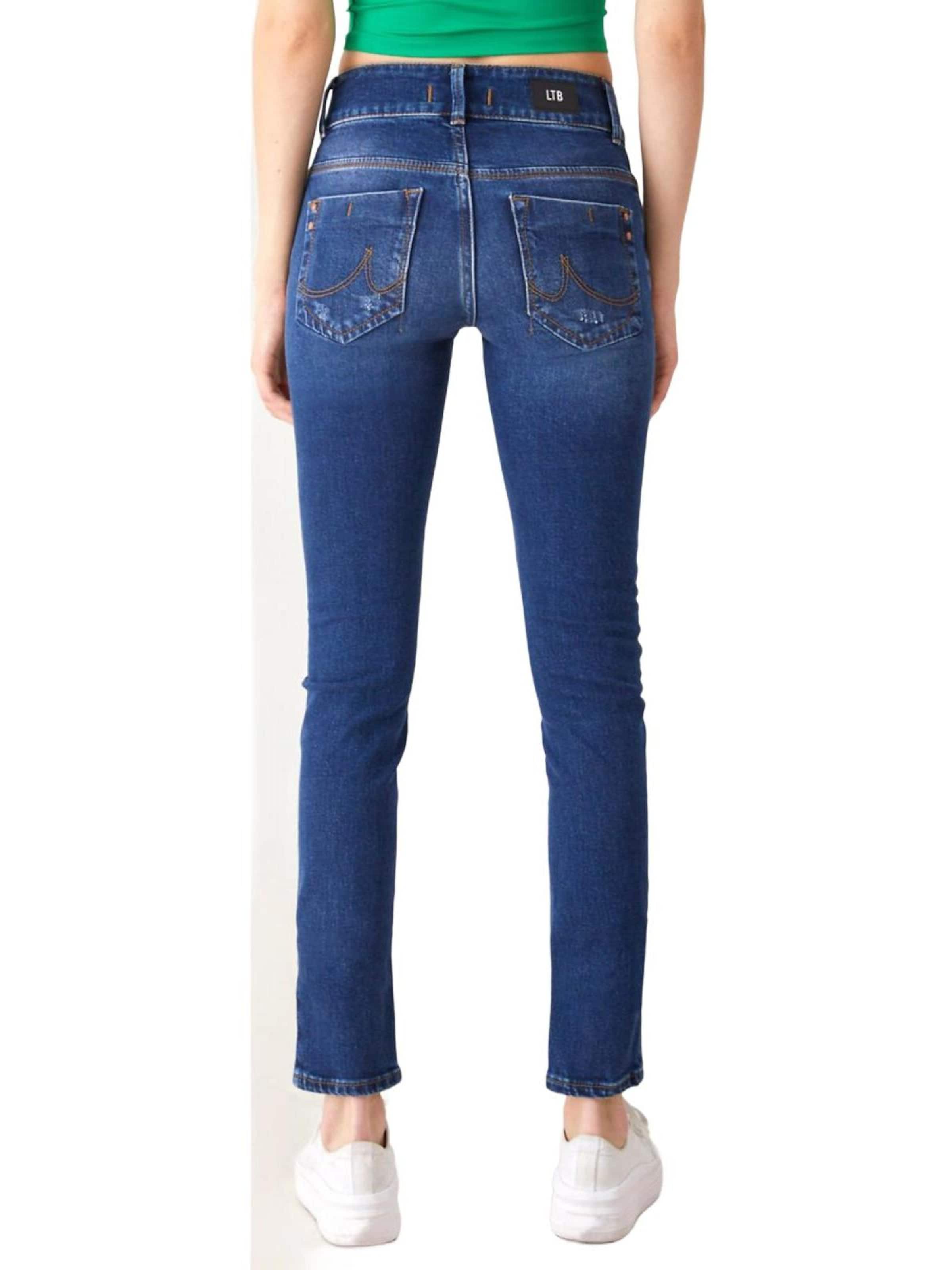 LTB Jeans - Slimfit Vaquero 'LTB Jeans Molly M Skinny Leg Mid Waist Mid Indigo Jeanshose' en azul