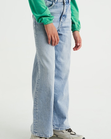 WE Fashion Zvonové kalhoty Džíny 'Ridge' – modrá: přední strana