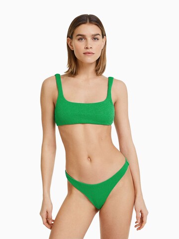 Bustieră Sutien costum de baie de la Bershka pe verde: față