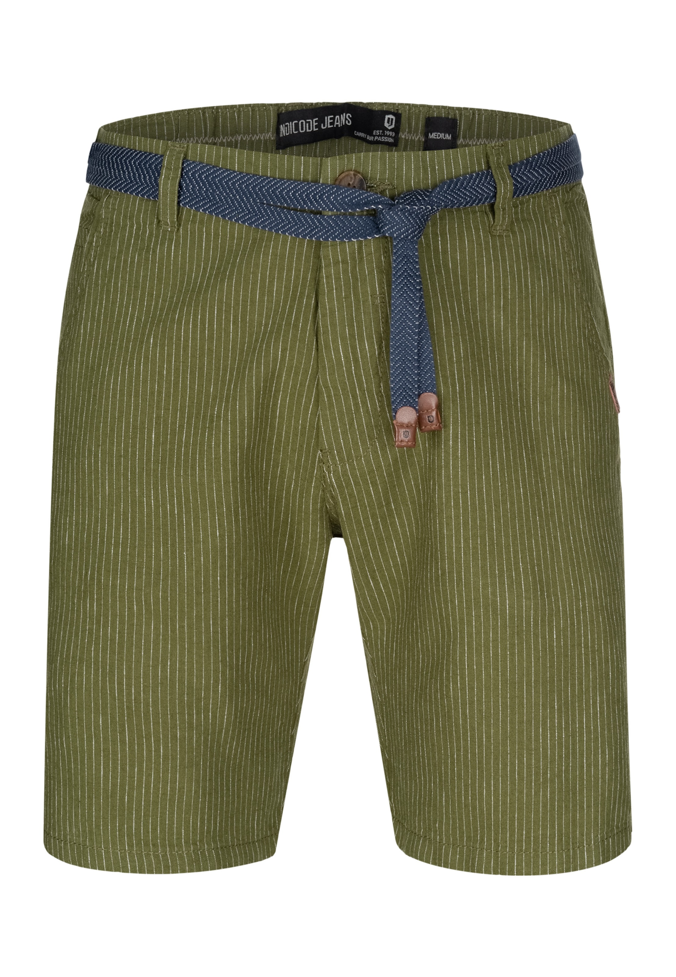 INDICODE JEANS Chino trousers in Green: front