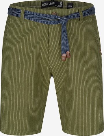 Pantalon chino INDICODE JEANS en vert : devant