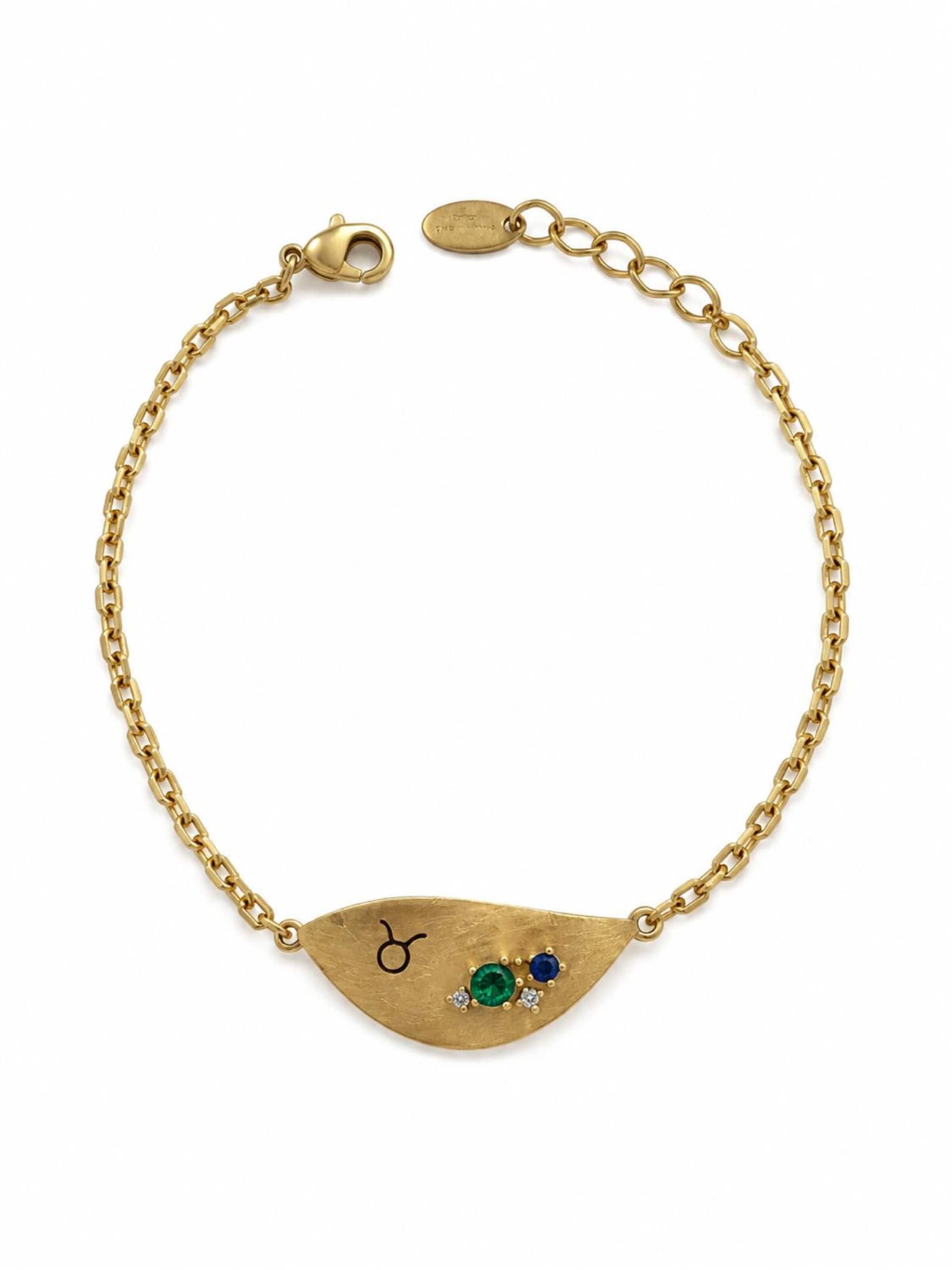Sally Jane Jewelry Bracelet '18k Gold Plated Taurus | Stier Zodiac' in Gold: front