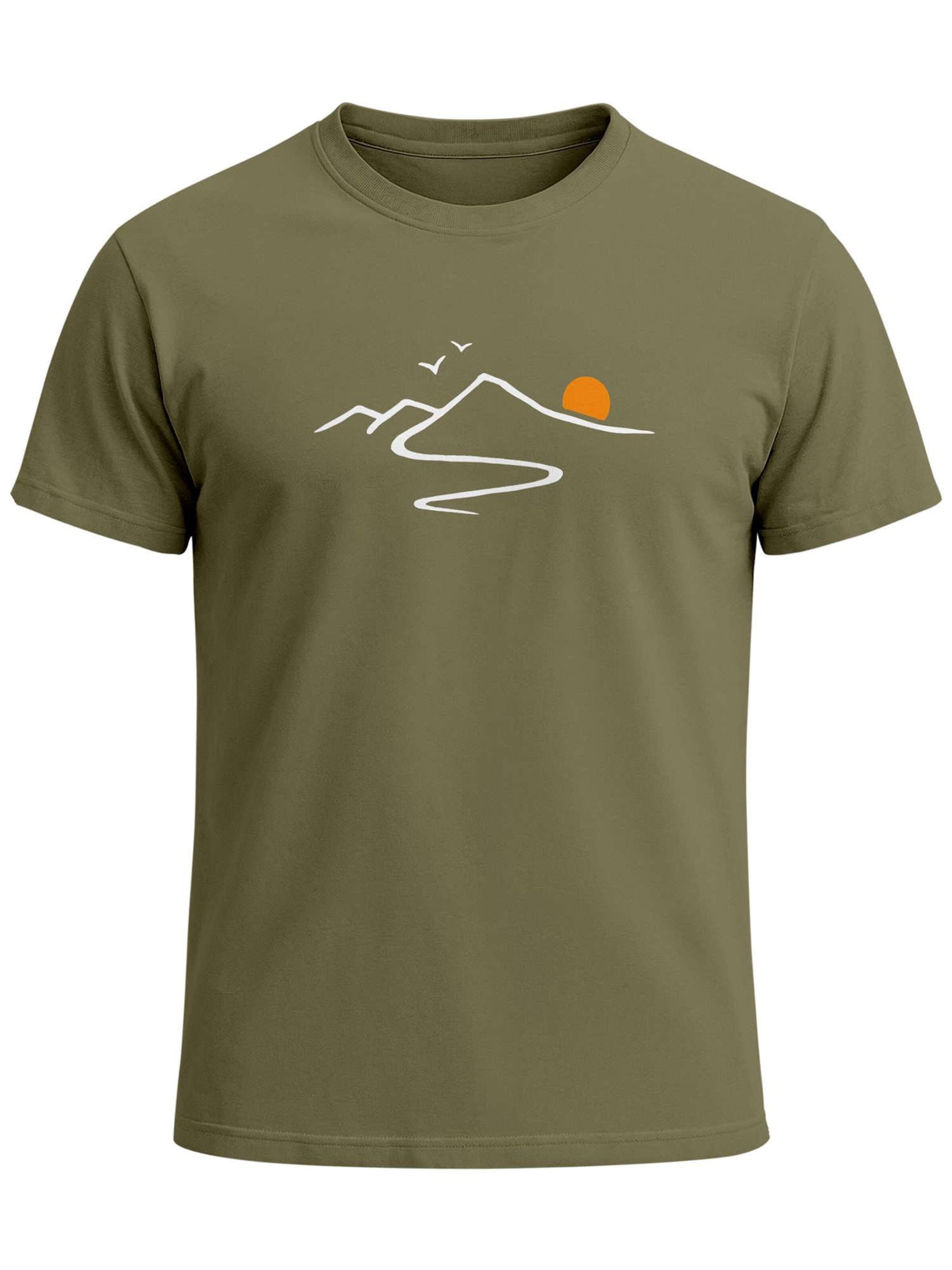 Neverless Shirt 'Mountain Trail'‌‌‌‌ in Grün: Vorderseite