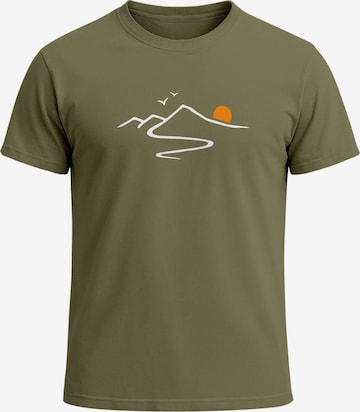 Neverless Shirt 'Mountain Trail' in Grün: Vorderseite