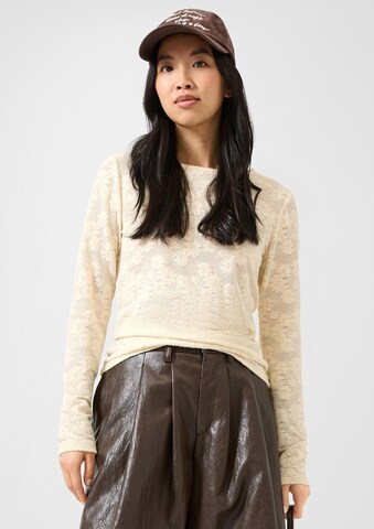 T-shirt QS en beige : devant