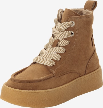 Stivaletto stringato di Tamaris in beige: frontale