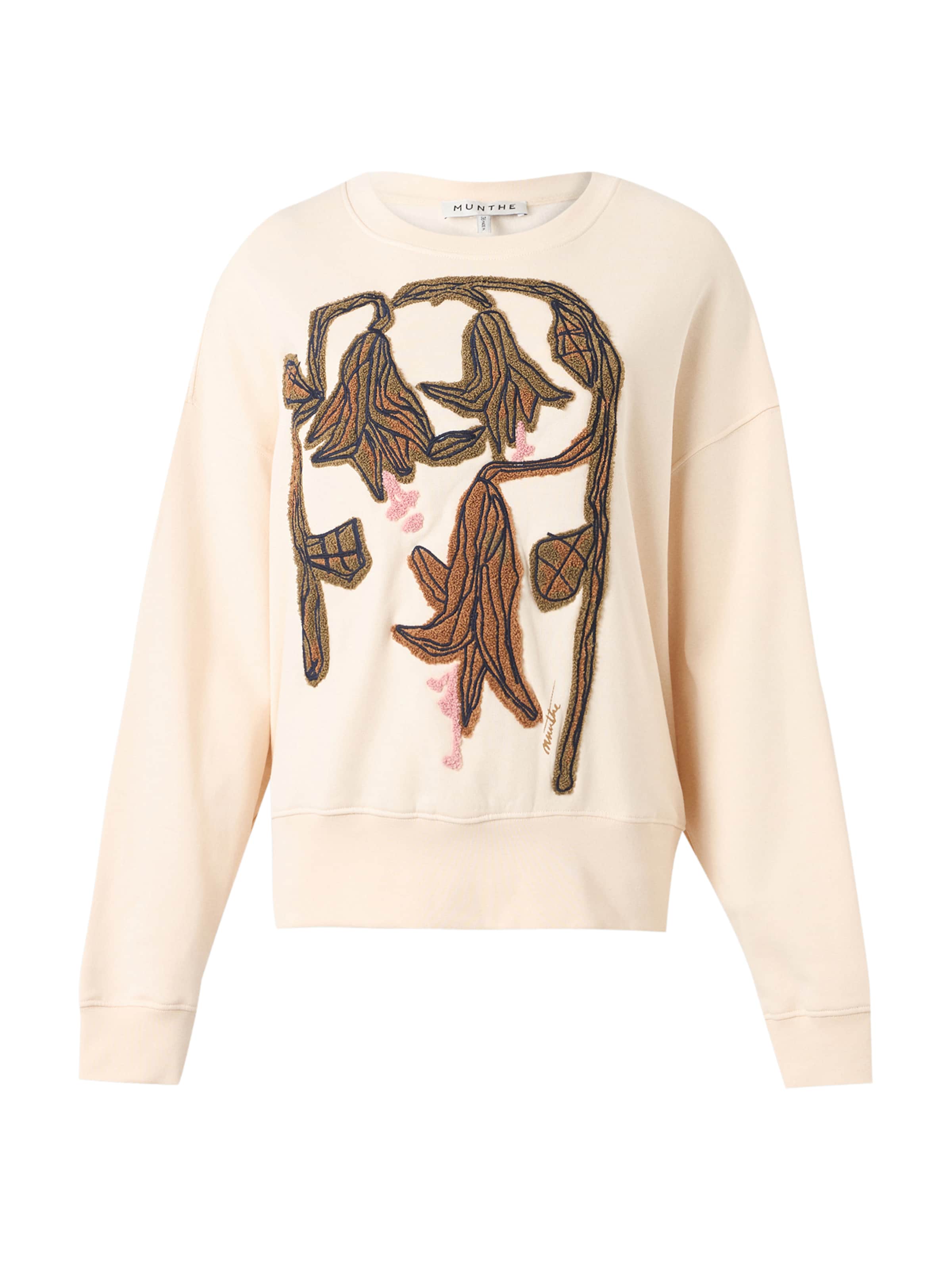 Munthe Sweatshirt 'NAKOA' in XS in braun / oliv / rosa / naturweiß, Produktansicht