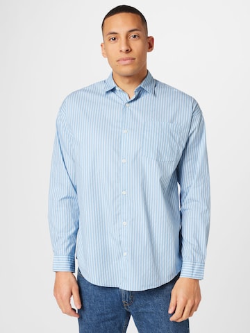 JACK & JONES Comfort fit Button Up Shirt 'BILL' in Blue: front