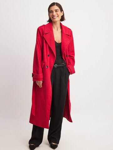 NA-KD Between-Seasons Coat in Red: front