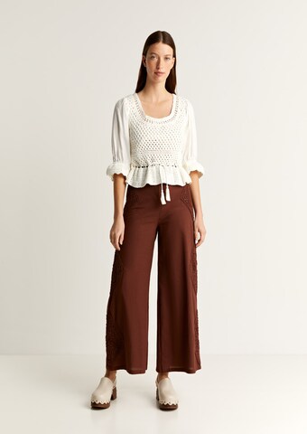 Wide Leg Pantalon Scalpers en marron : devant