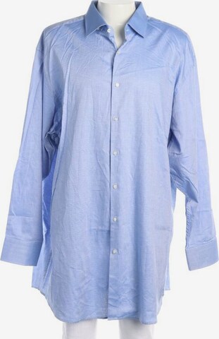 BOSS Button Up Shirt in M-L in Blue: front