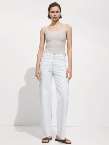 MANGO Knitted Top 'BERNAL' in Beige