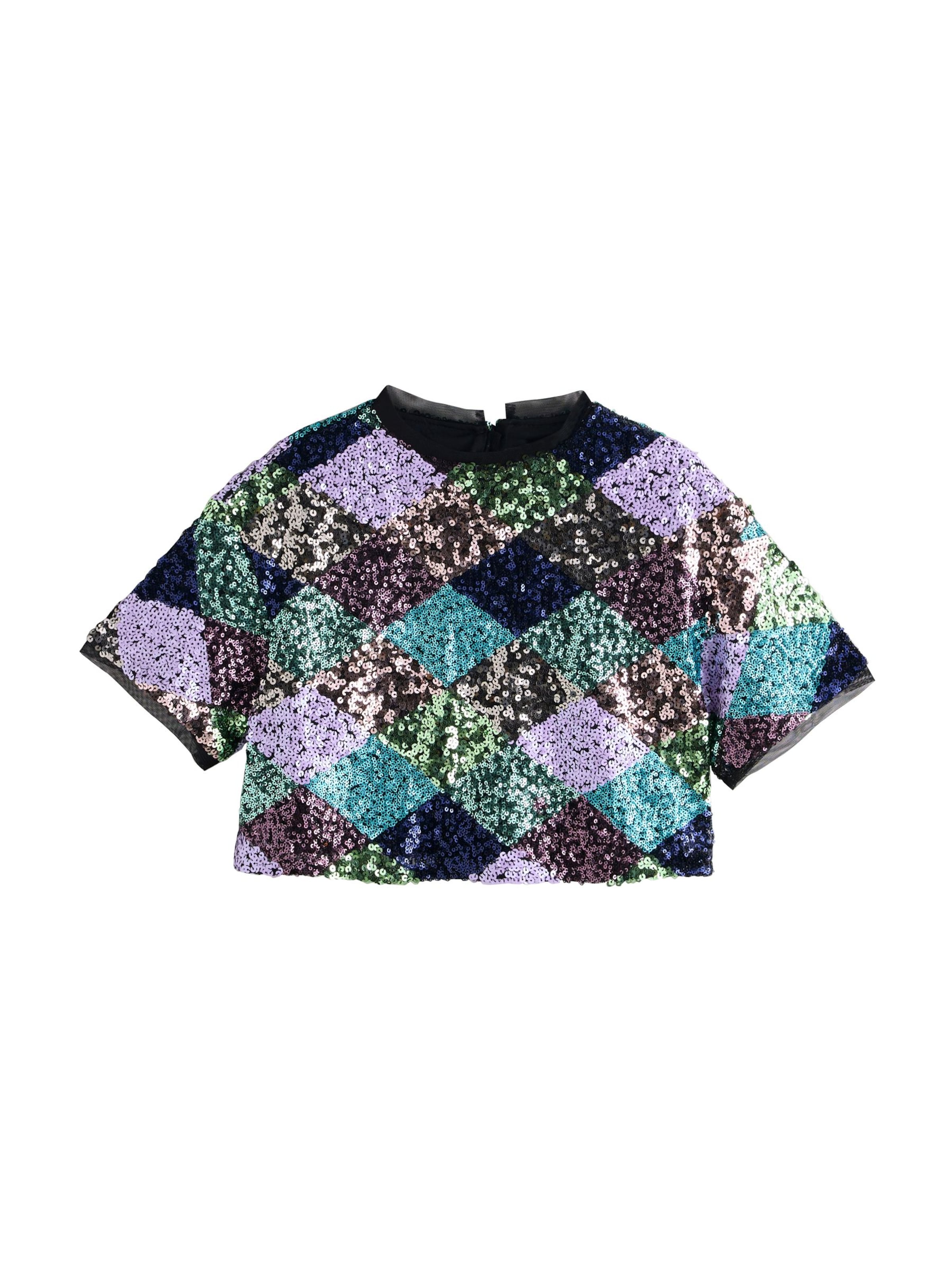 Next T-shirt i lila: framsida