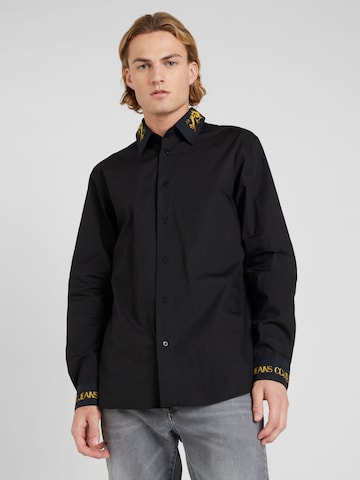 Versace Jeans Couture Regular fit Button Up Shirt in Black: front