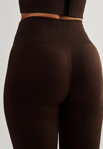 BeShaped Skinny Sporthose 'Lichaam Boost' in Braun