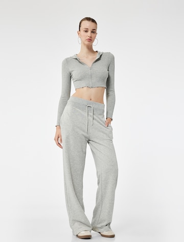 Koton Zip-Up Hoodie in Grey: front