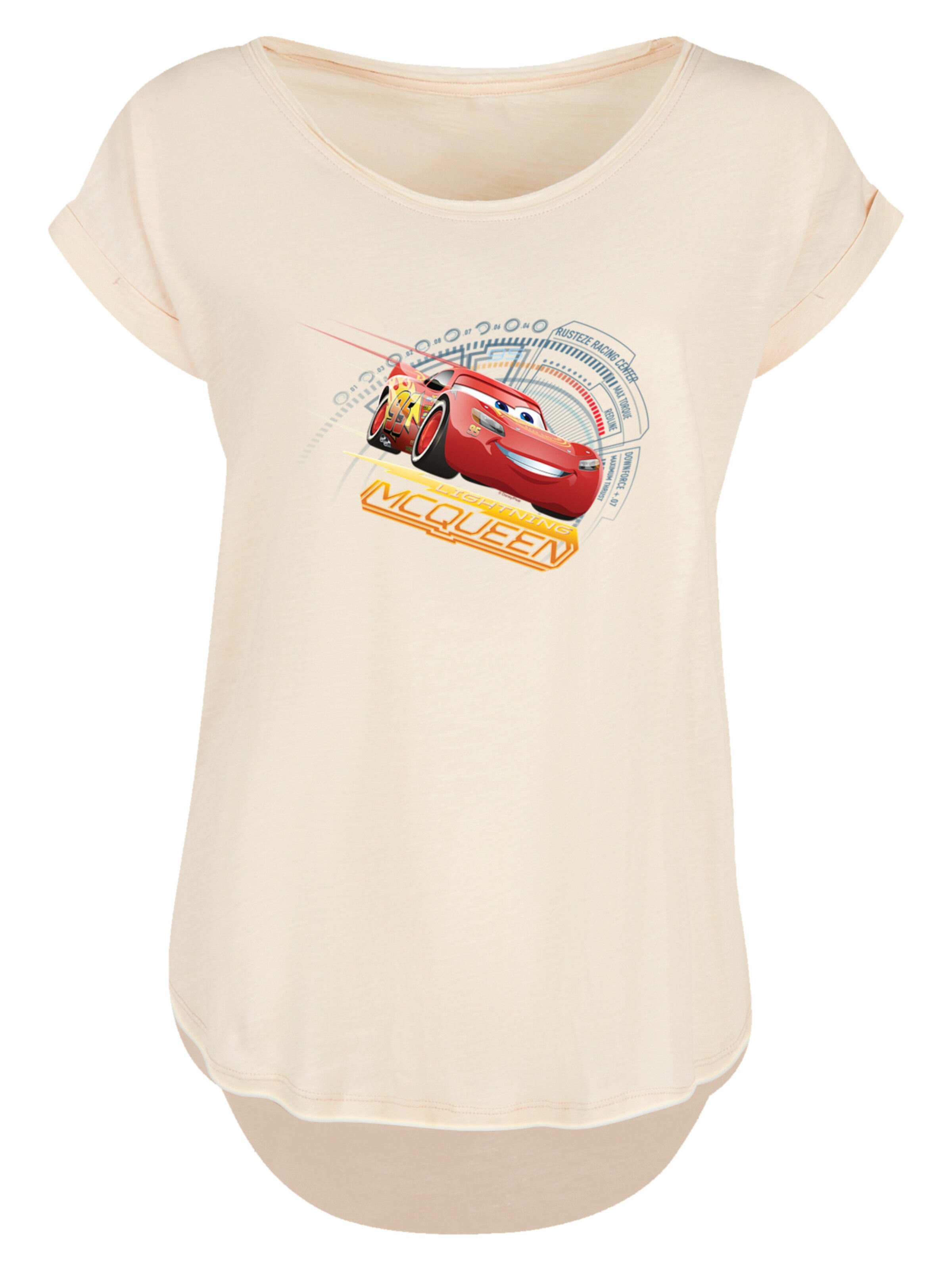 T-shirt 'Cars Lightning McQueen' F4NT4STIC en beige : devant