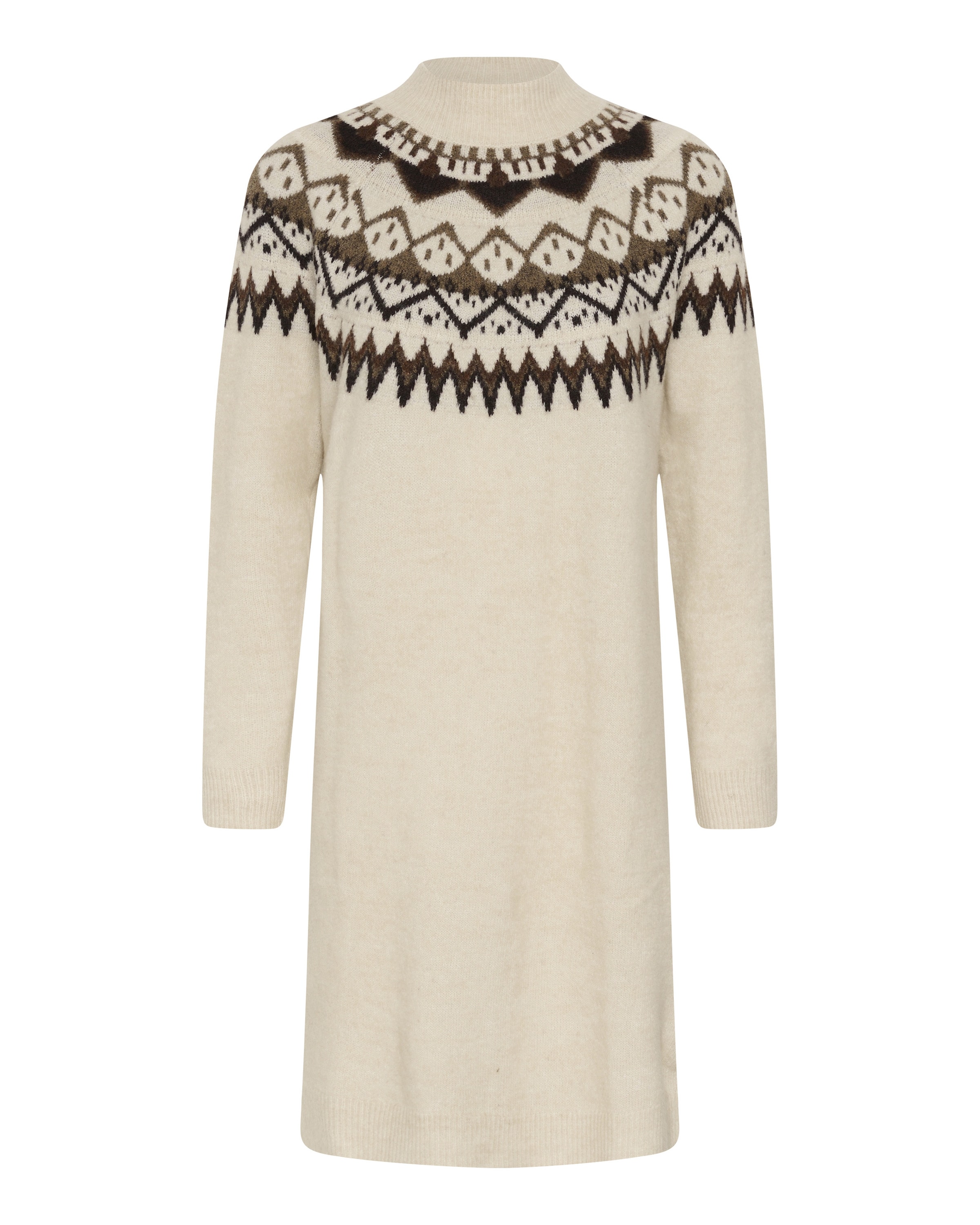Cream Gebreide jurk 'Cherrie' in Beige: voorkant