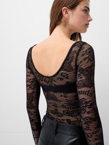 Bershka Shirt bodysuit in Black