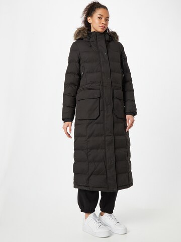 Superdry Zimní kabát – černá: přední strana