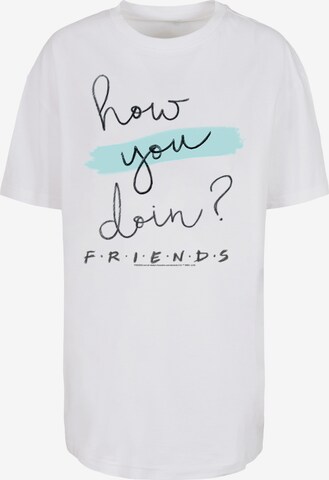 F4NT4STIC Oversized Shirt 'Friends TV Serie How You Doin?' in White: front