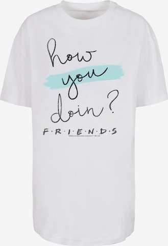 F4NT4STIC T-Shirt 'Friends TV Serie How You Doin? Handwriting' in Weiß: predná strana
