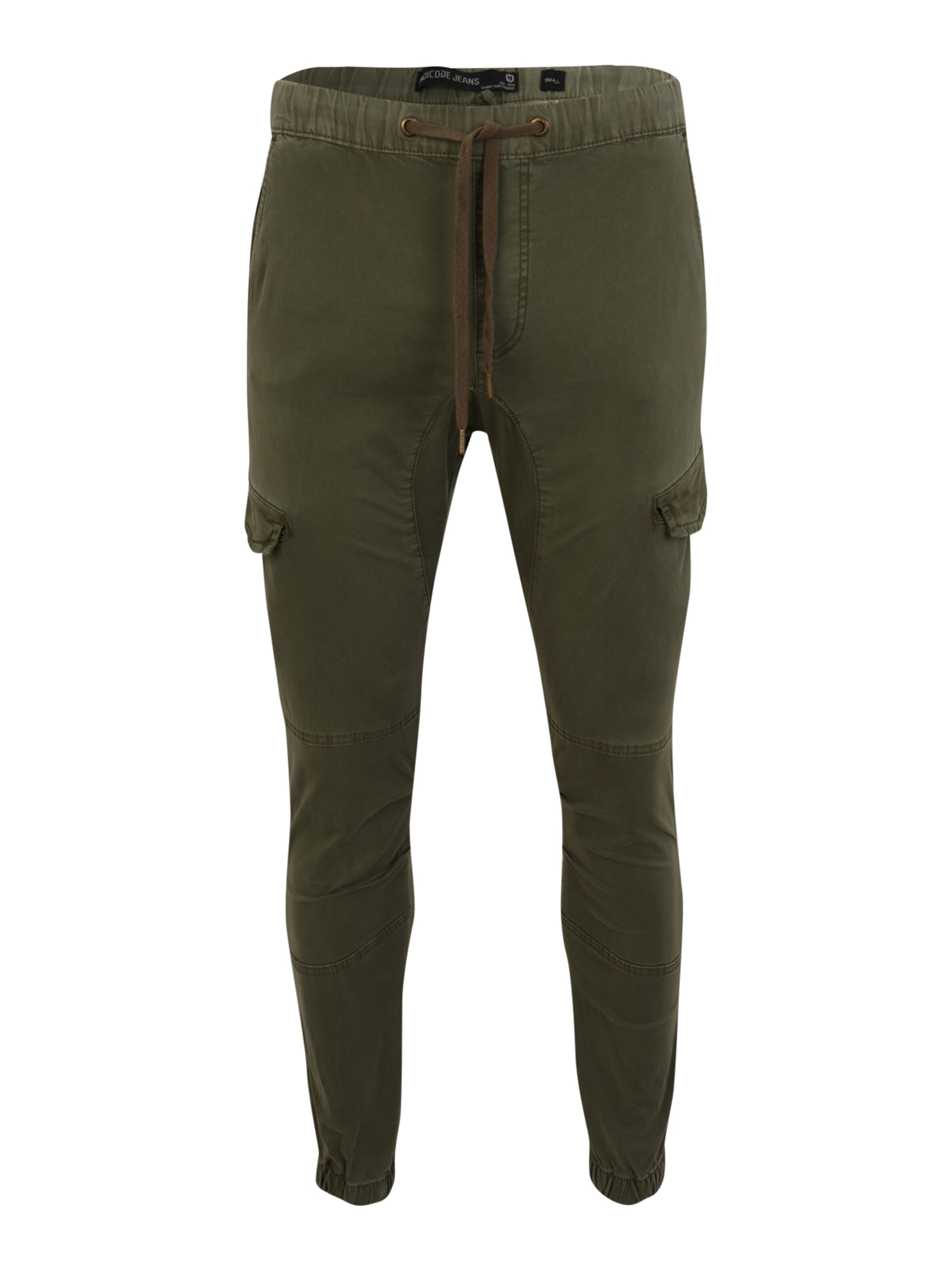 INDICODE JEANS Alt kitsenev Klapptaskutega püksid 'Levi', värv roheline: eest vaates