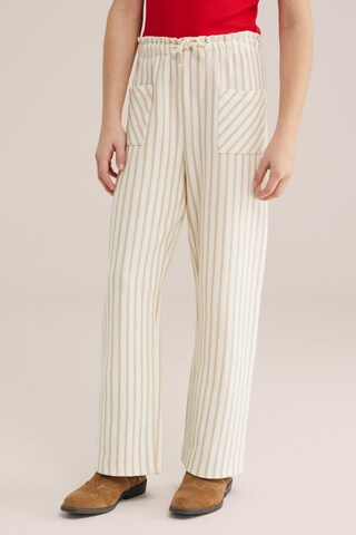 WE Fashion Wide leg Trousers in Beige: front
