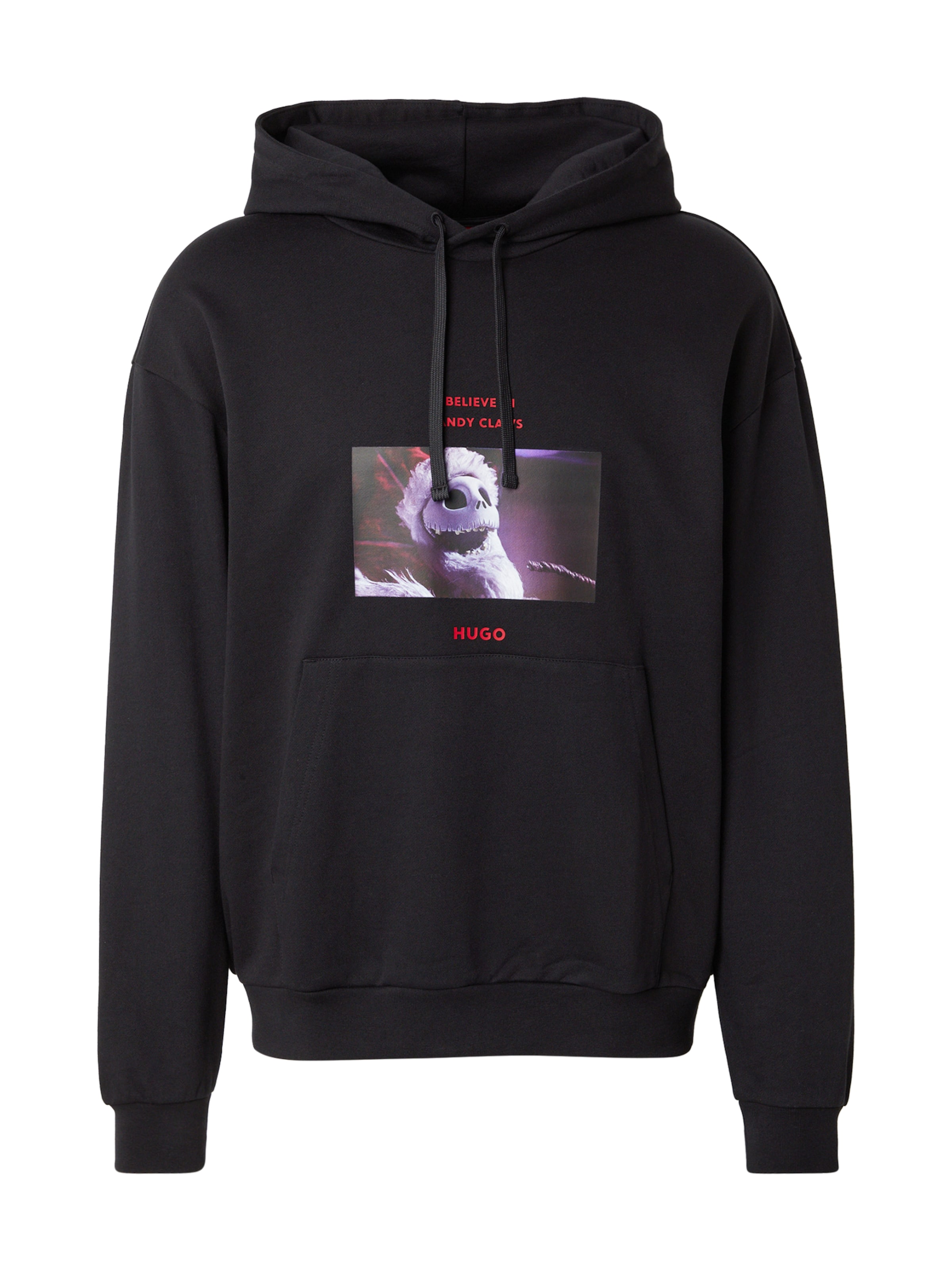 HUGO Μπλούζα φούτερ 'Diskellington_NBC' σε μαύρο: μπροστά