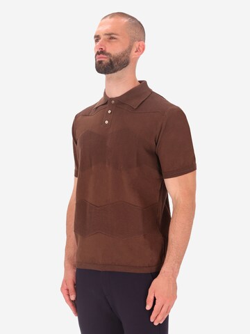 Distretto12 Shirt 'Hexagons  Zed' in Bruin