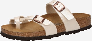 BIRKENSTOCK T-Bar Sandals 'Mayari' in Beige: front