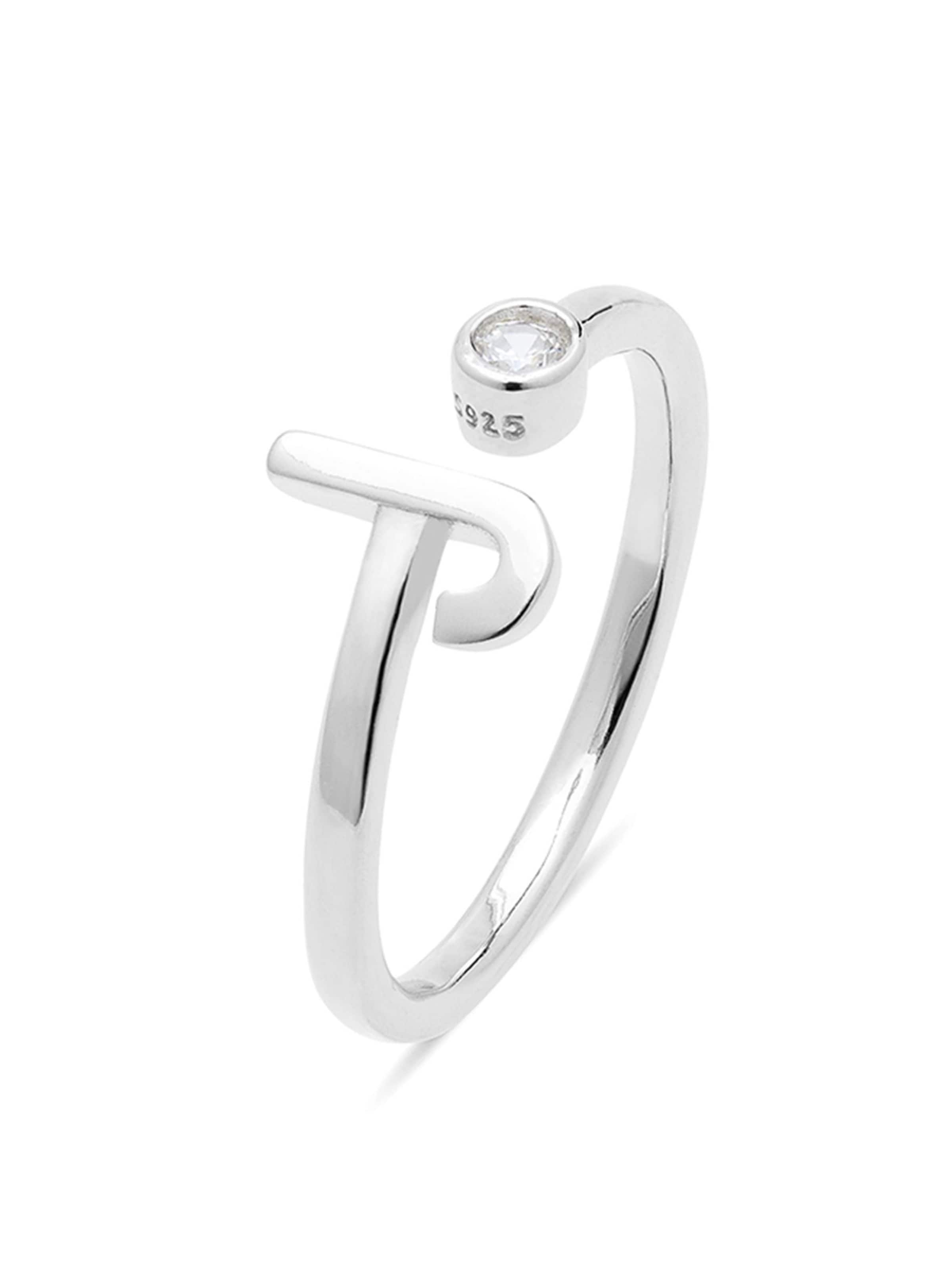 Anello 'Alphabet J' di Luxenter in argento: frontale