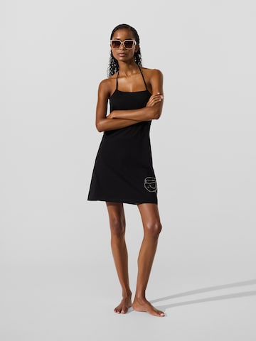 Karl Lagerfeld Plážové šaty 'IKON RHINESTONE ' – černá
