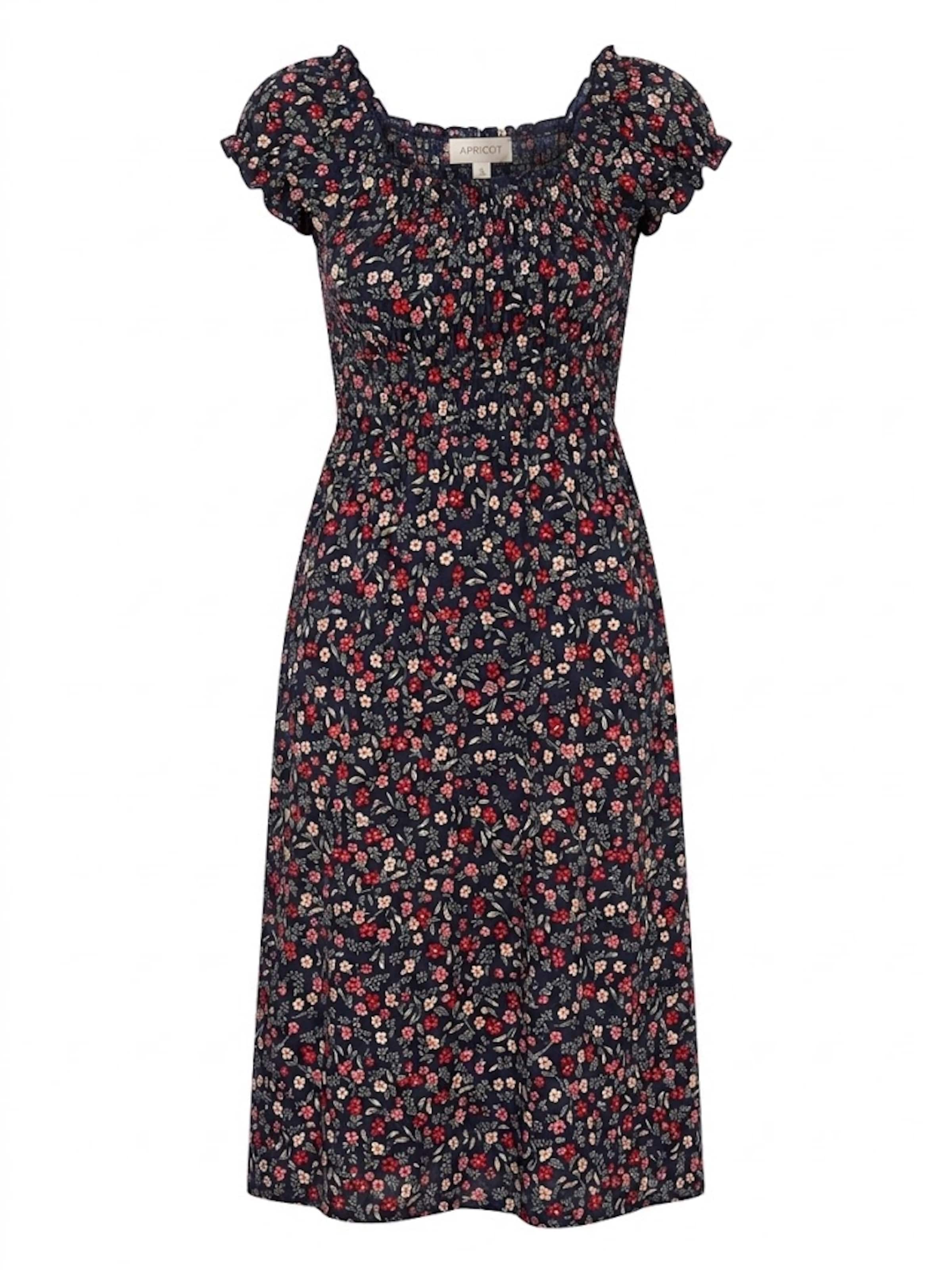 Apricot Garden Floral Milkmaid Midi Dress ' ' in Rot: Vorderseite