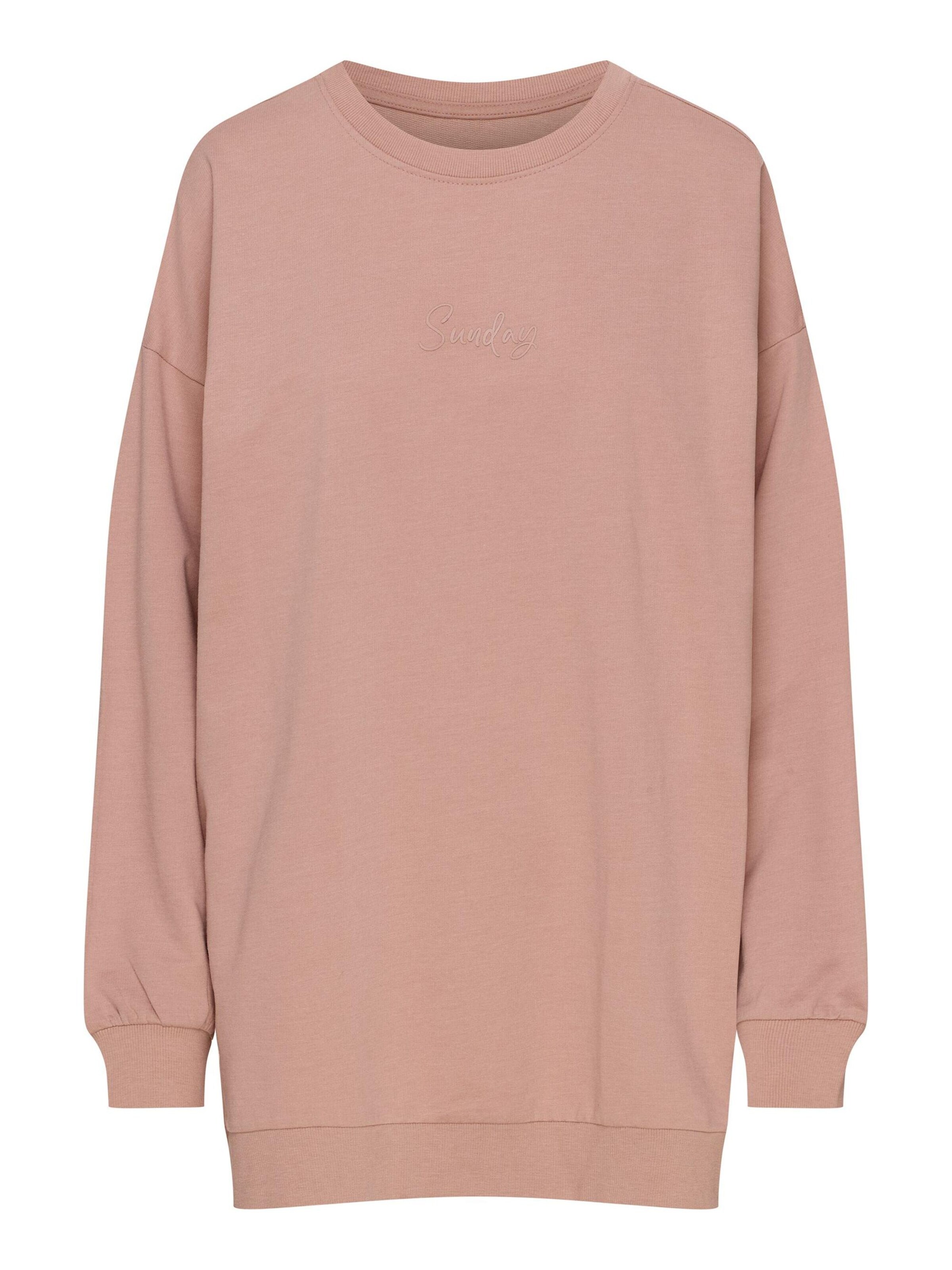 Felpa 'Sweatshirt Ray, Oversize, Longline, U-Boot-Ausschnitt' di ESOTIQ in rosa: frontale