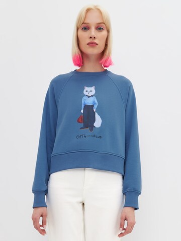 Cat e Lolette Sweatshirt 'Mariner Cat' in Blue: front
