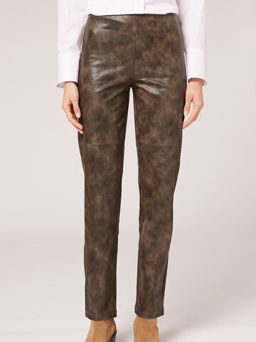 CALZEDONIA Regular Pants 'VINTAGE' in Brown