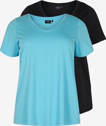 T-shirt Zizzi en bleu : devant