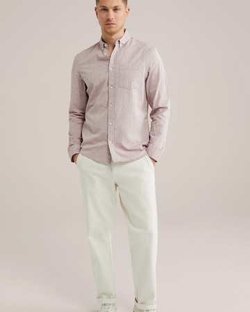 WE Fashion Regular fit Button Up Shirt in Brown