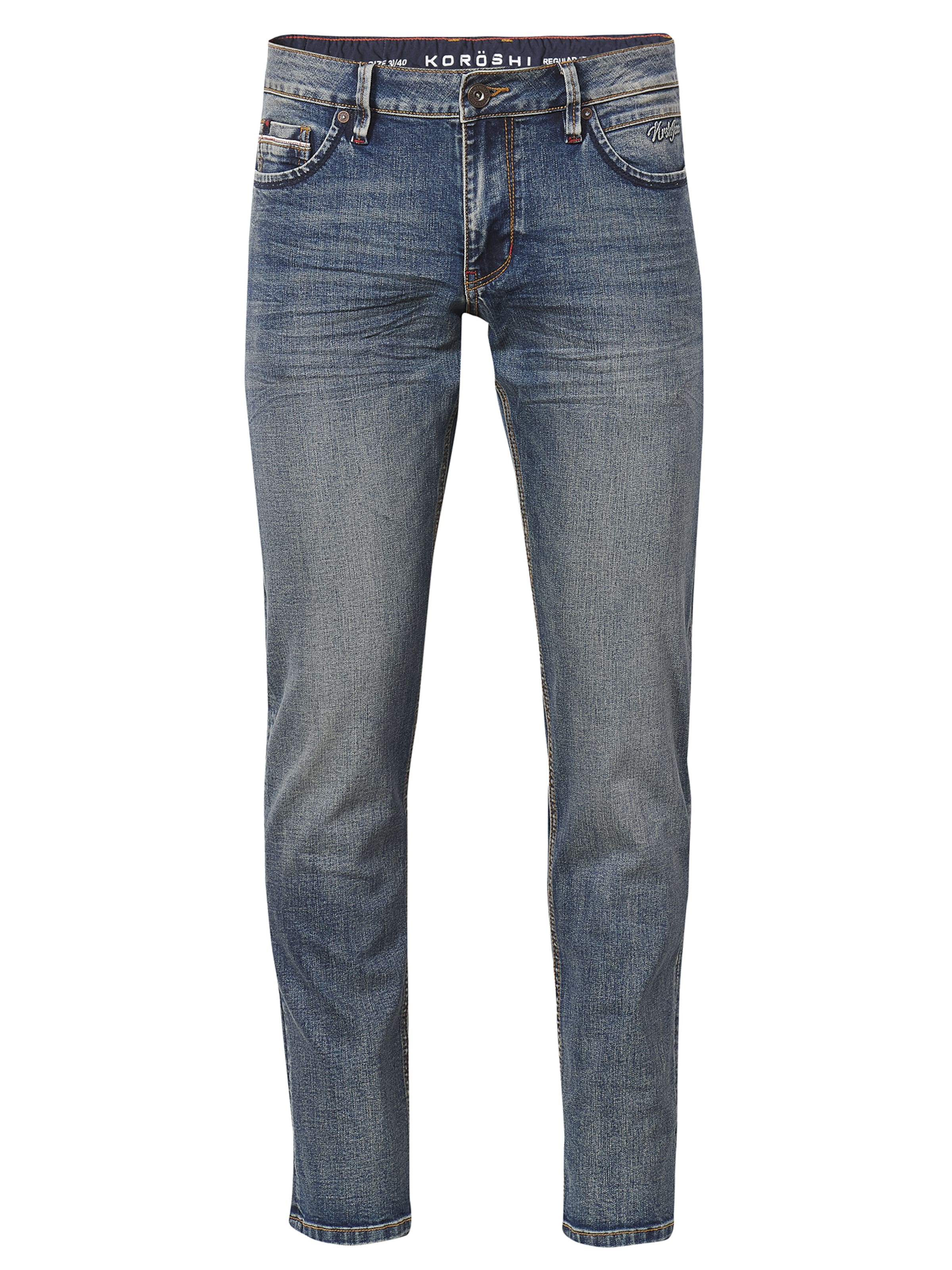 KOROSHI Regular Jeans in Blauw: voorkant