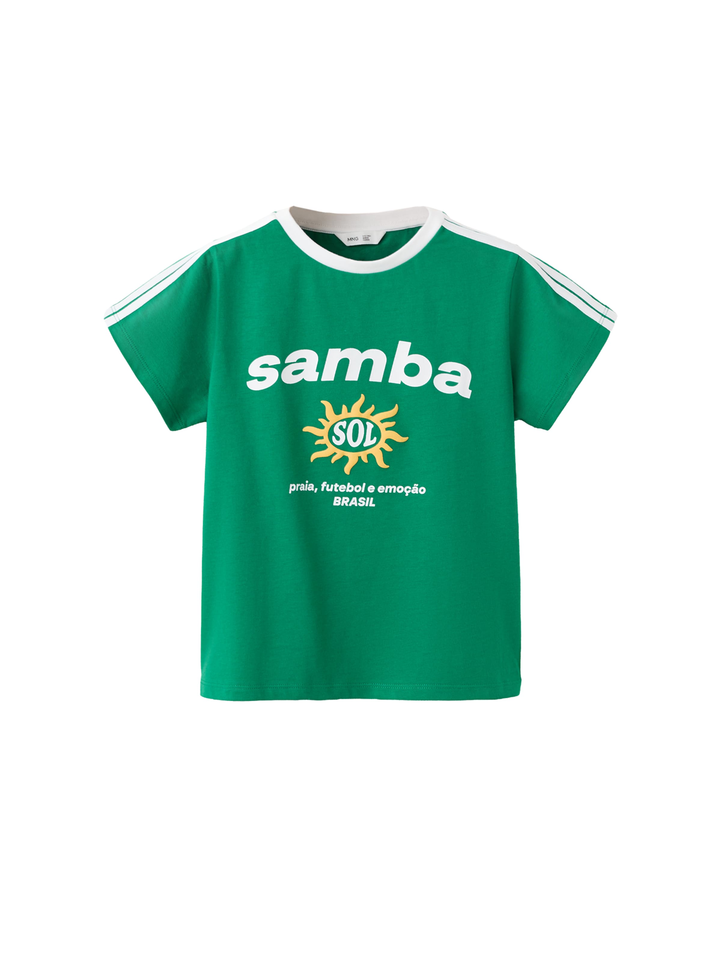MANGO KIDS Shirt 'BRASIL' in Groen: voorkant