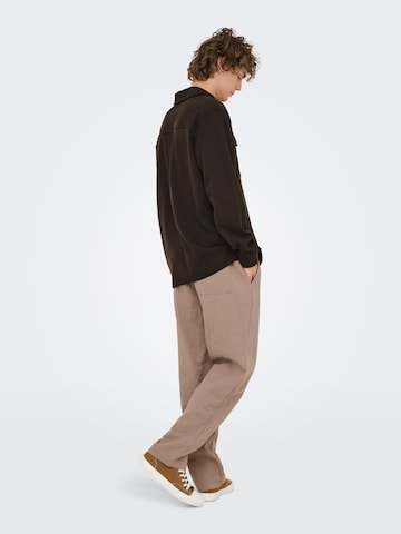Only & Sons Regular fit Overhemd 'NEW KODYL' in Bruin
