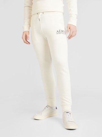 Effilé Pantalon de sport AÉROPOSTALE en beige : devant