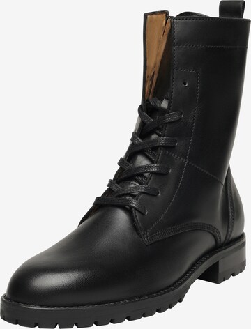 Henry Stevens Lace-Up Ankle Boots 'Eva PDB' in Black: front