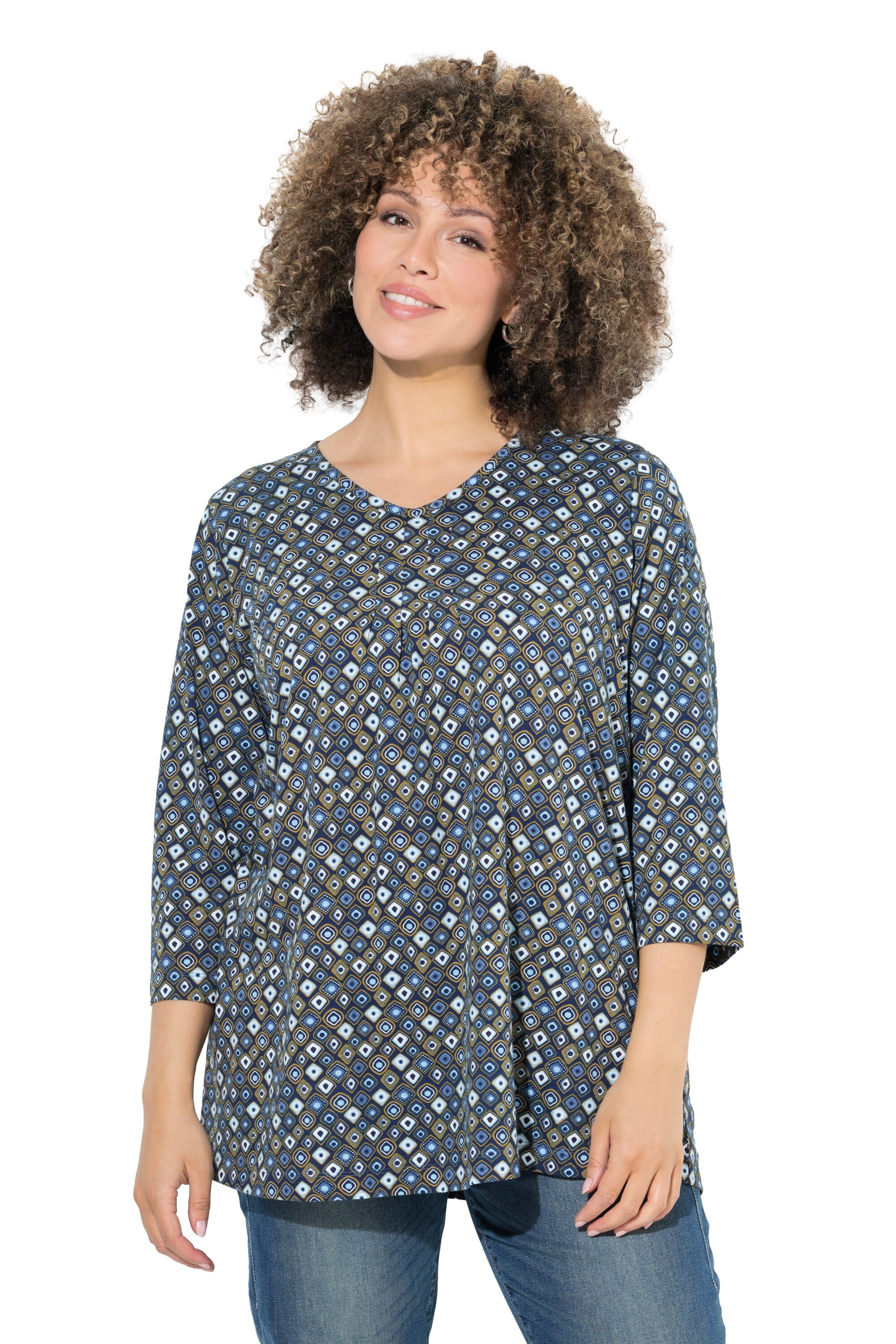 Ulla Popken Shirt in Blauw: voorkant
