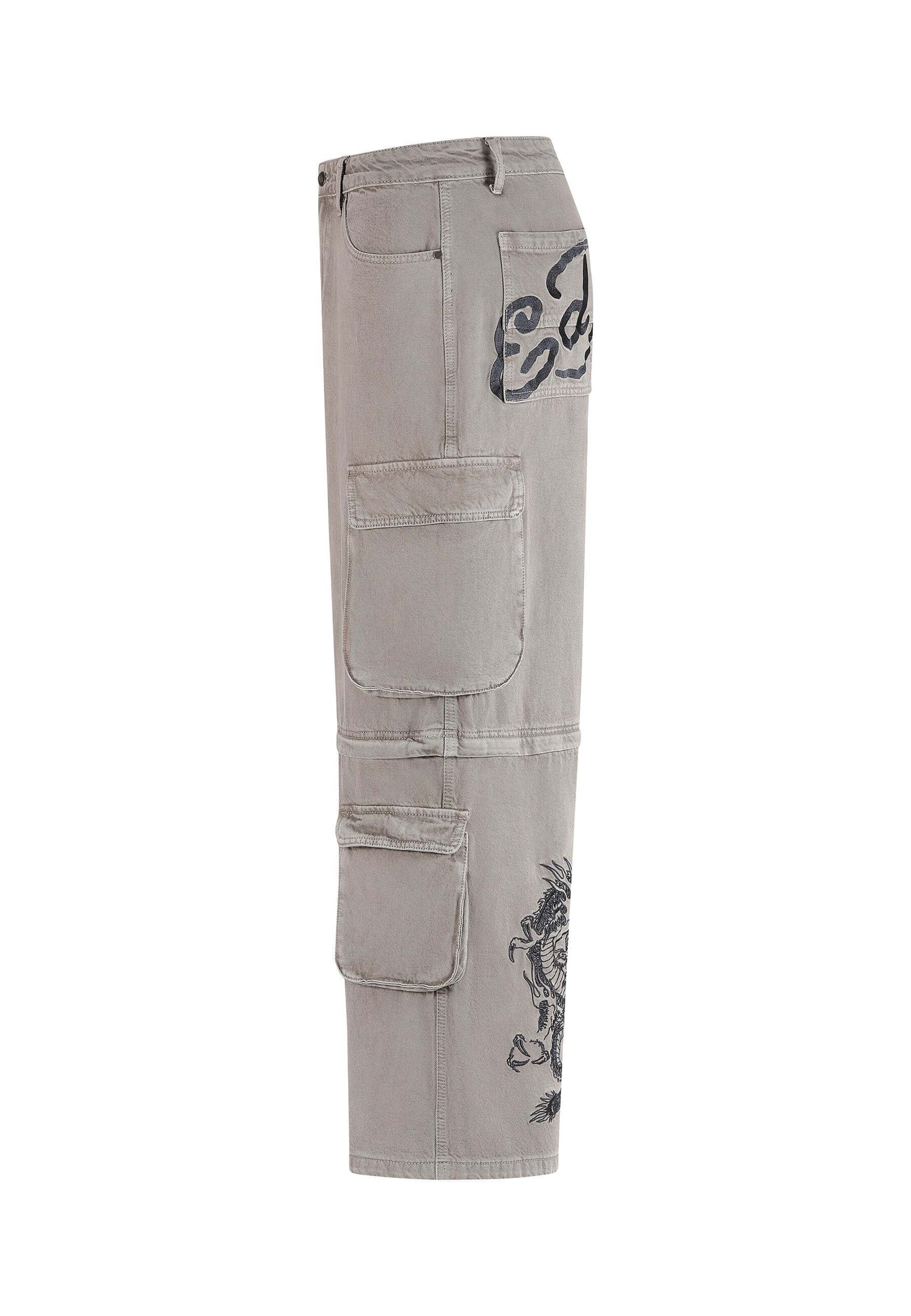 Ed Hardy Regular Cargojeans in Grijs