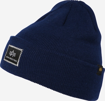 ALPHA INDUSTRIES Beanie 'X-Fit' in Blue: front