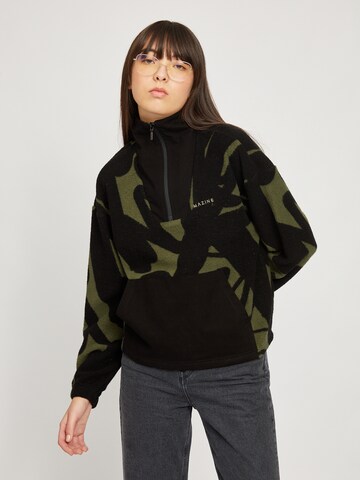 mazine Sweatshirt ' Danbury Half Zip ' in Black: front